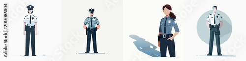 Fotografie Police Officers in Uniform Standing 1.