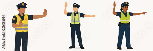 Photos Traffic police officers directing traffic.