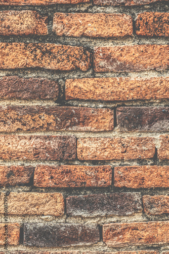 Vintage orange brick wall texture background