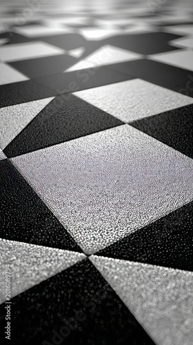 Abstract Black and White Geometric Pattern on a Textured Surface.