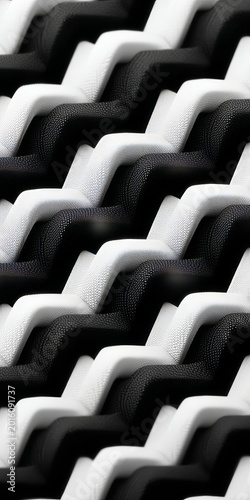 Abstract Black and White Wavy Pattern Background.