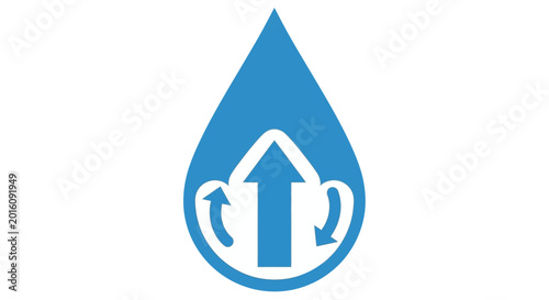 Tableau sur toile Blue water drop eco friendly symbol.