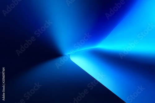 Abstract Blue Light Rays and Shadows Background.