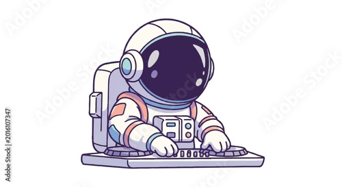 Astronaut DJ Playing Music on Turntables in Space.