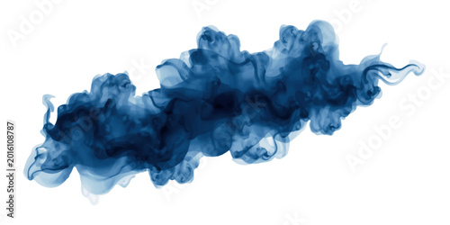 Photos Abstract Blue Ink Smoke Plume Dispersing In Water With Dynamic Billowing Cloud F