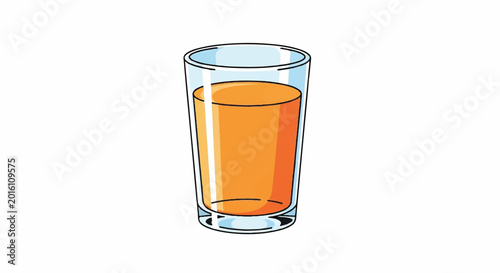 A refreshing glass of orange juice on a white background.