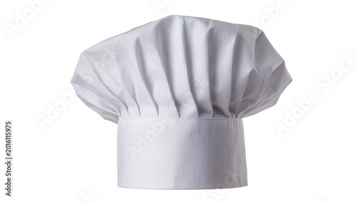 Slika na platnu White pleated chef hat with fabric band, isolated on transparent background