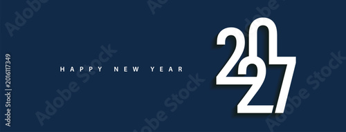 Happy New Year 2027 Celebration Banner