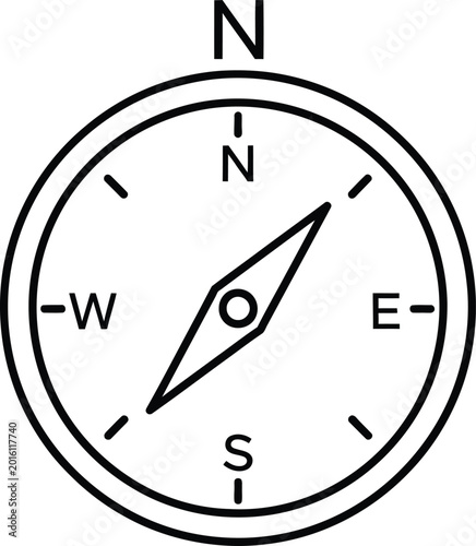 Free Download Simple line art compass icon for navigation and travel - GFXLoad