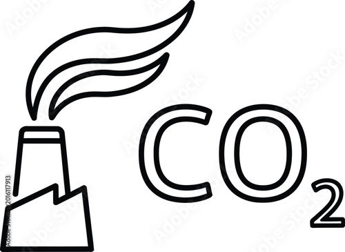 Photos Co2 carbon dioxide emission icon from factory chimney
