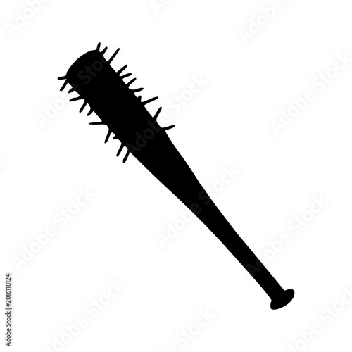 spiked baseball bat silhouette for post-apocalyptic concept