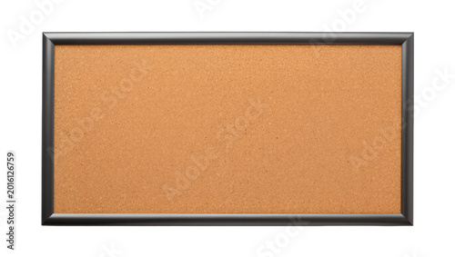 Bild auf Leinwand Rectangular cork board with dark grey frame, isolated on transparent background