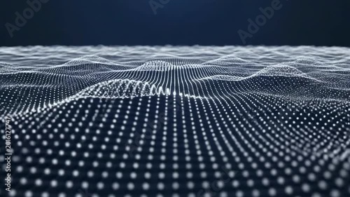 Abstract Data Visualization with White Dots on Dark Background