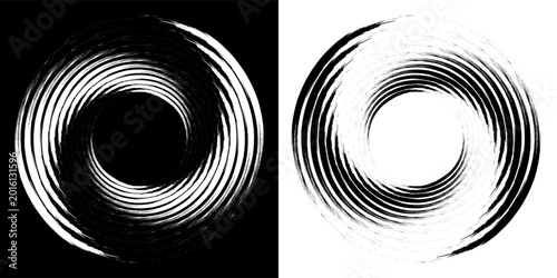 Schilderij op canvas Abstract background with lines in circle