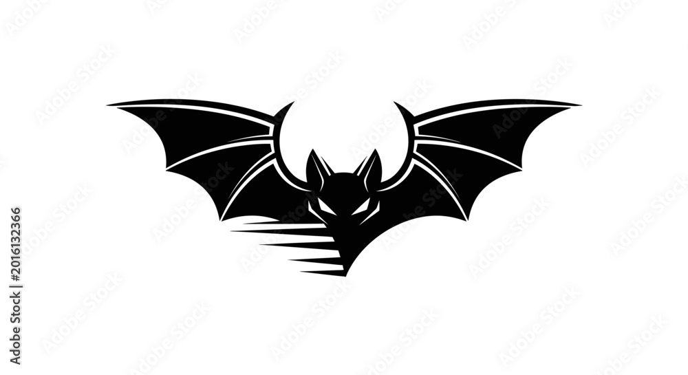 Fototapeta premium Black Bat Flying Mammal Creature.
