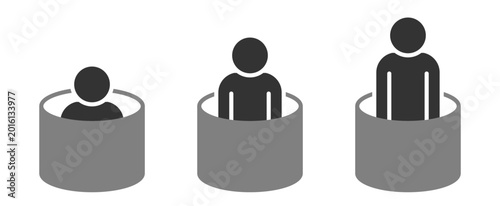 Quadro su tela people in cylinder chamber icon