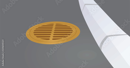 Tableau sur toile Street pavement drain. vector illustration