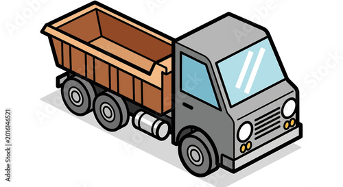 Canvastavla Isometric illustration of a dump truck