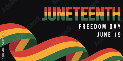 Tableau sur toile Juneteenth celebrations of freedom banner