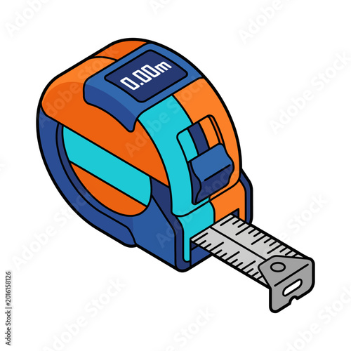 This detailed illustration features a measuring tape, symbolizing precision and accuracy in construction and DIY projects while highlighting the importance of measurement in craftsmanship.