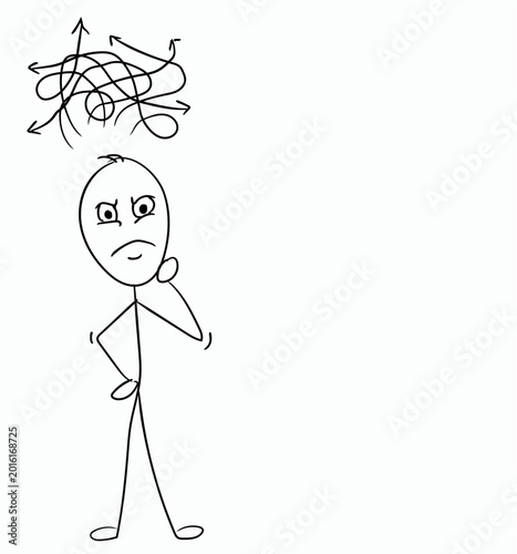 Fotografie stick figure’s frustration has reached a boiling point, with a tangled mess of