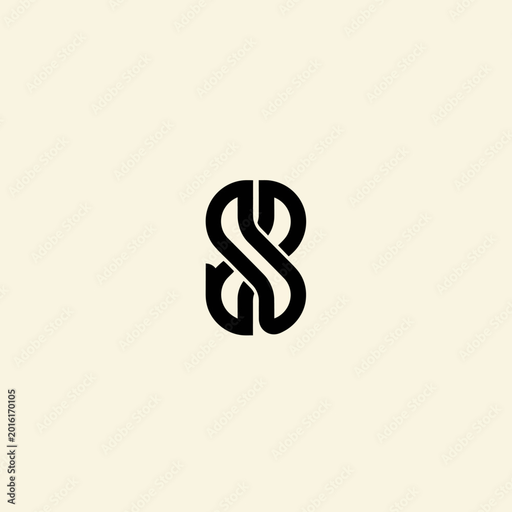 Obraz premium Elegant Intertwined Double S Monogram Logo Design.