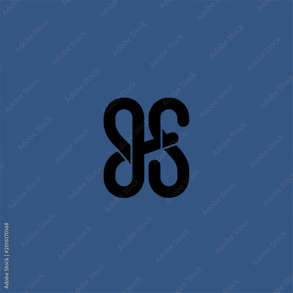 Obraz premium Elegant Intertwined Monogram HS Logo Design.