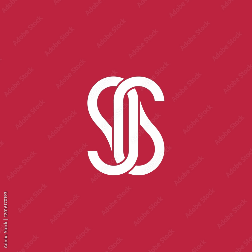 Fototapeta premium Elegant Intertwined Monogram S S Logo Design.