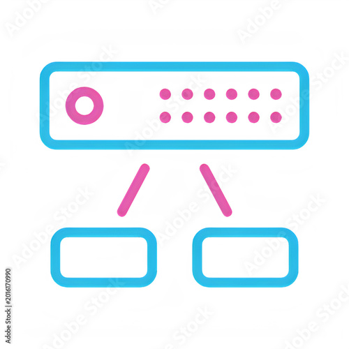Bild auf Leinwand Outline icon of a network load balancer distributing connections, isolated on transparent background