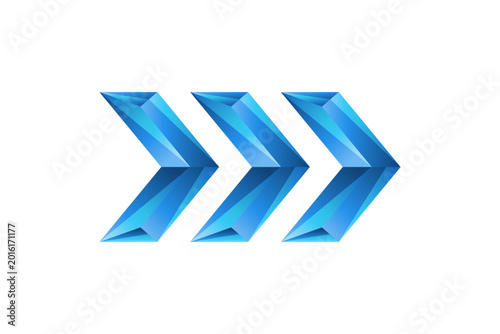 unique modern arrow direction icon blue gradient