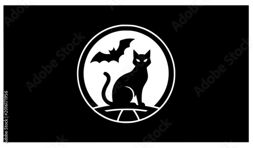 Minimal Black Cat Bat Moon Gothic Logo Vector Design Free Download Minimal Black Cat Bat Moon Gothic Logo Vector Design - GFXLoad