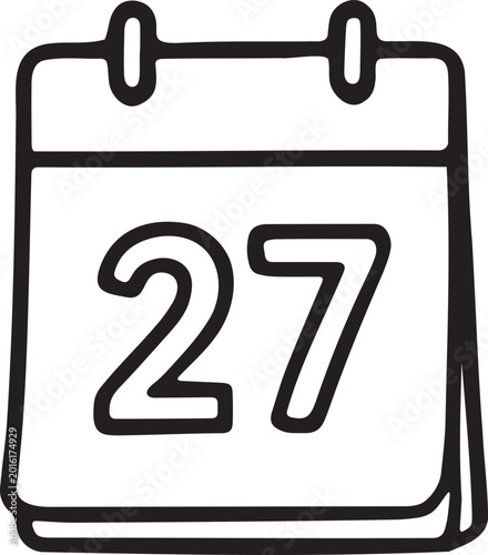 Ramadan Calendar Date Outline Vector Icon