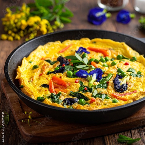 Omelet with colorful vegetables