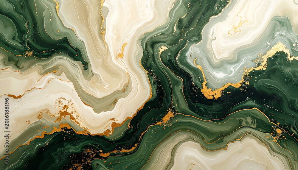 Obraz premium Olive Green Luxury Marble Swirl Texture