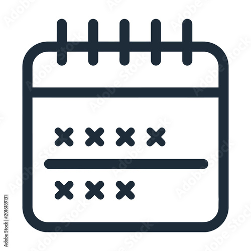 Calendar icon with cross marks representing a schedule or missed deadlines on white background