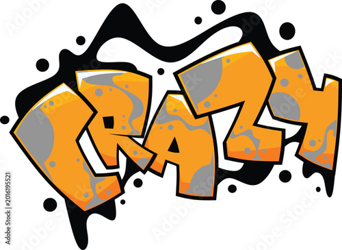 Foto crazy word graffiti text font sticker illustration