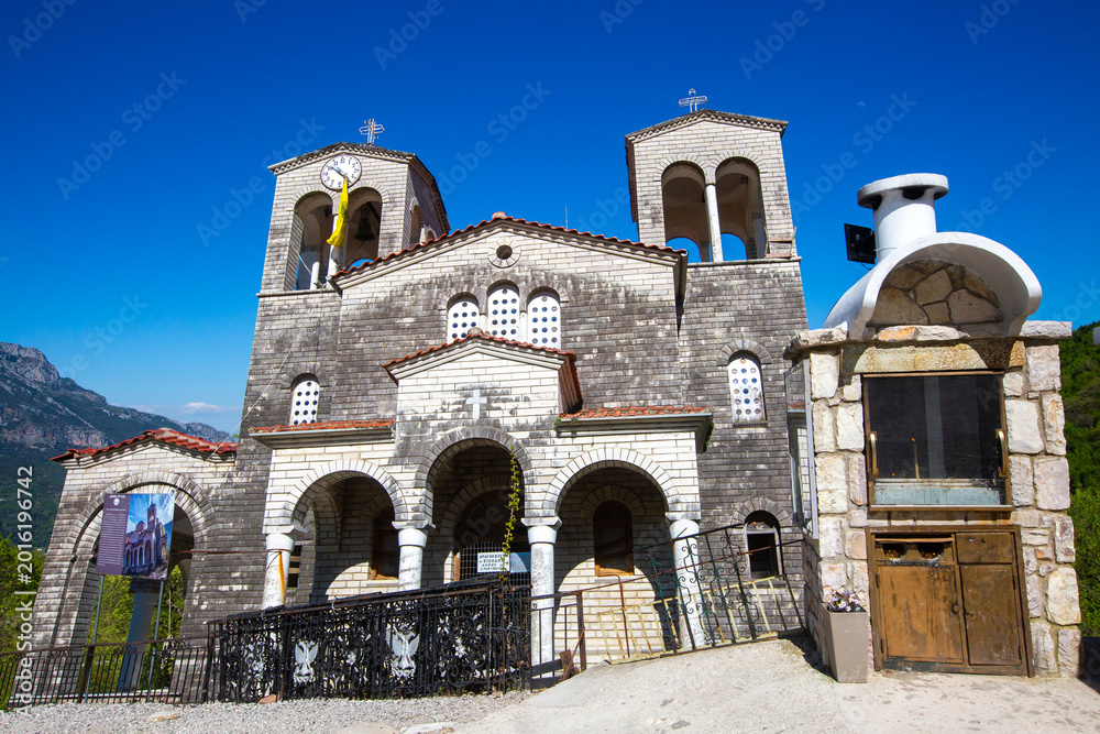 Fototapeta premium The Famous Leaning Church of Panagia Theotokos in the Abandoned Village of Ropoto