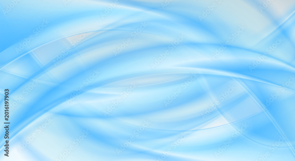 Fototapeta premium Soft blue abstract wave background with transparent flowing lines and modern gradient motion effect.