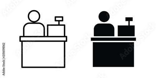 Принти на полотні Cashier icon vector design concept in black color