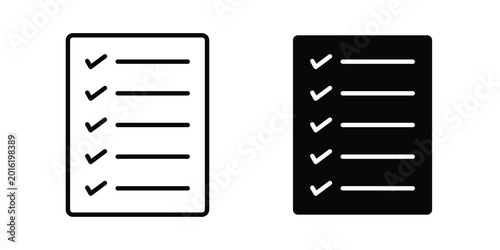 Schilderij op canvas checklist tasks icon vector design concept in black color