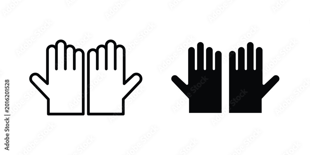 Fototapeta premium Gloves icon vector design concept in black color