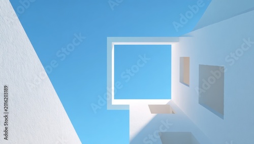 Modern Architectural Design with a Bright Blue Sky View.