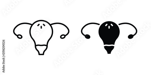Quadro su tela Pelvic inflammatory disease icon vector design concept in black color