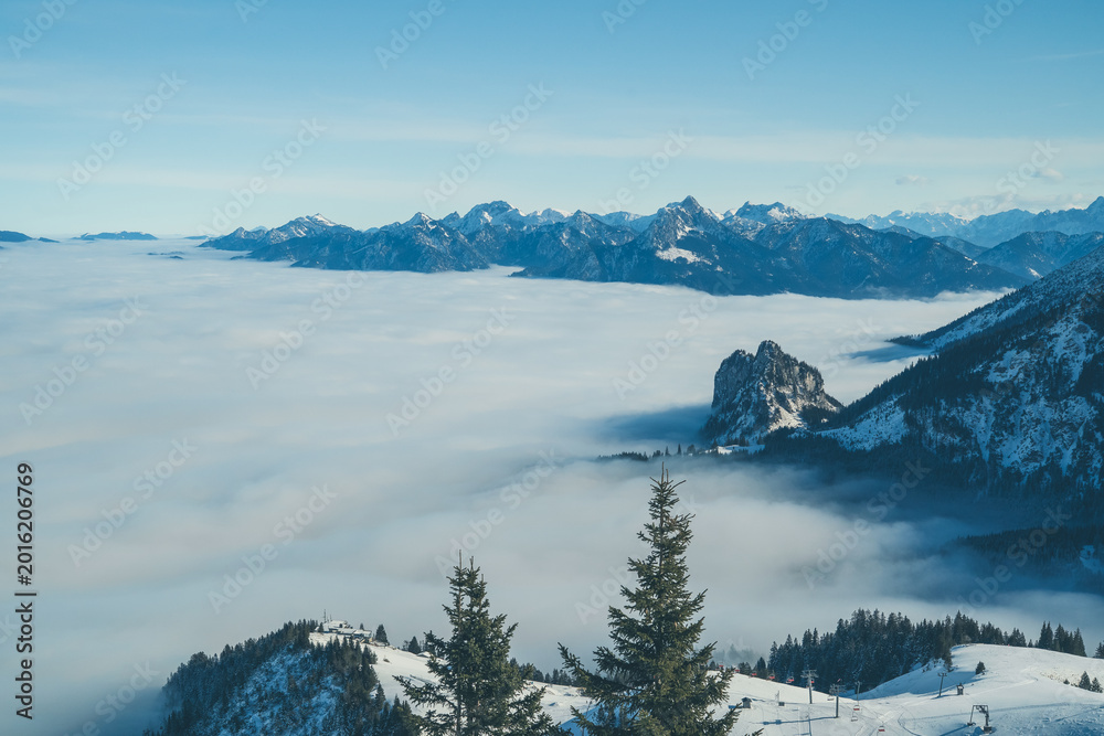 Ταπετσαρία Alpine Mountain Panorama Above Sea of Fog