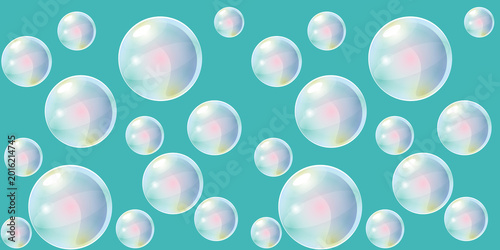 Soap bubbles. Abstract seamless pattern. Delicate pastel colors, transparent texture, suitable for children's designs, greeting cards, digital scrapbooking, and fairytale decorative projects.
