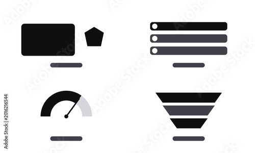 Quadro su tela Customer success kit, health score ticket NPS churn vector set