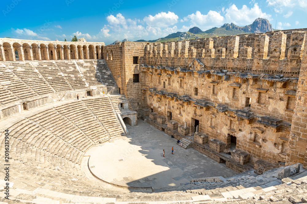 Fototapeta premium View of the ancient Aspendos amphitheater near Antalya city