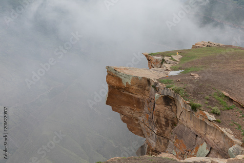 Fotografie Dramatic rocky ledge known as Troll Tongue near Old Goor village, Dagestan, Russ