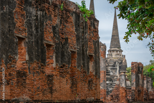 Fotografia View of Wat Phra Si Samphet, a temple in the city of Ayuthaya, Thailand