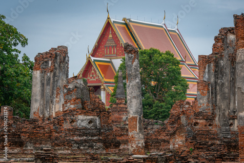 Fotografia View of Wat Phra Si Samphet, a temple in the city of Ayuthaya, Thailand
